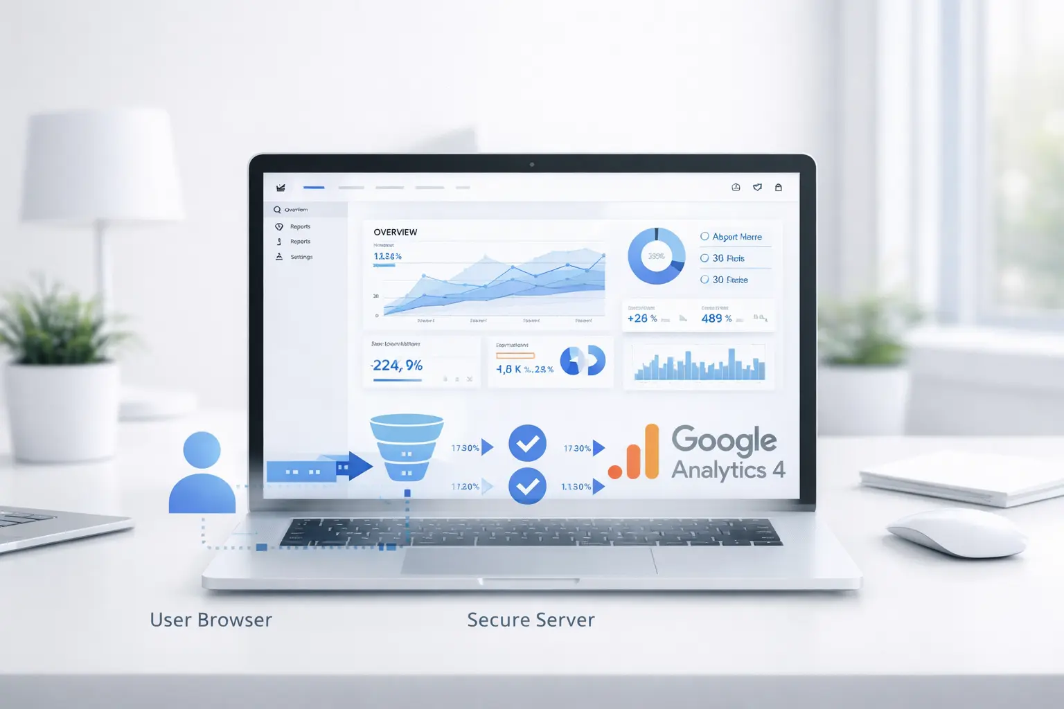 Google Analytics 4 Dashboard mit Datenanalyse und Event Tracking Visualisierung