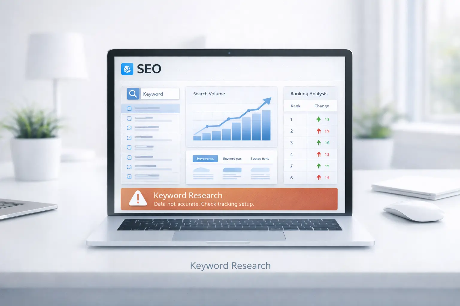 Keyword Recherche Darstellung mit SEO Analyse und Suchvolumen Diagrammen